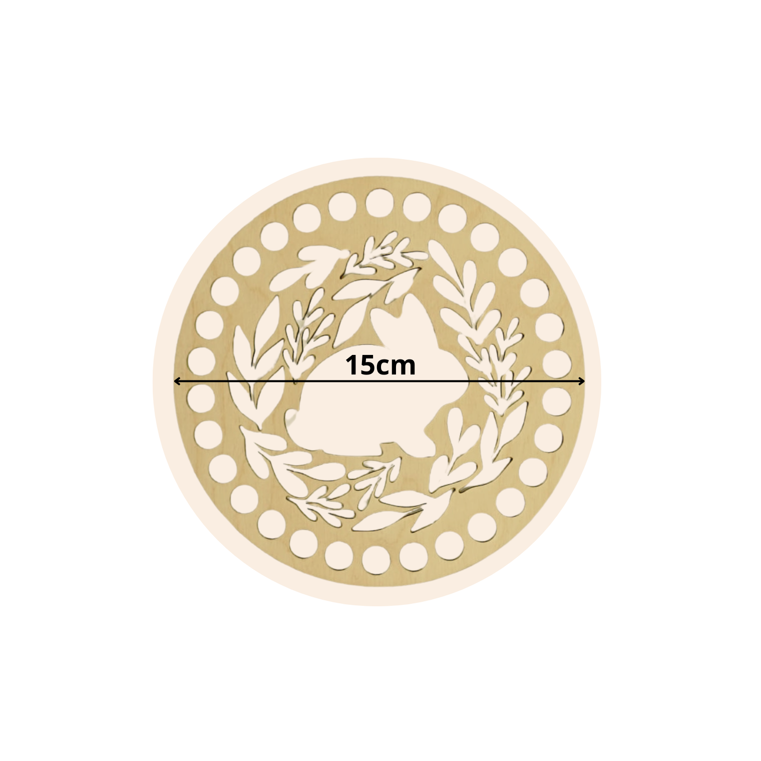 Fondo per cestino all'uncinetto in legno – Pasqua Ø 15 cm design pasquale #2 per handmade