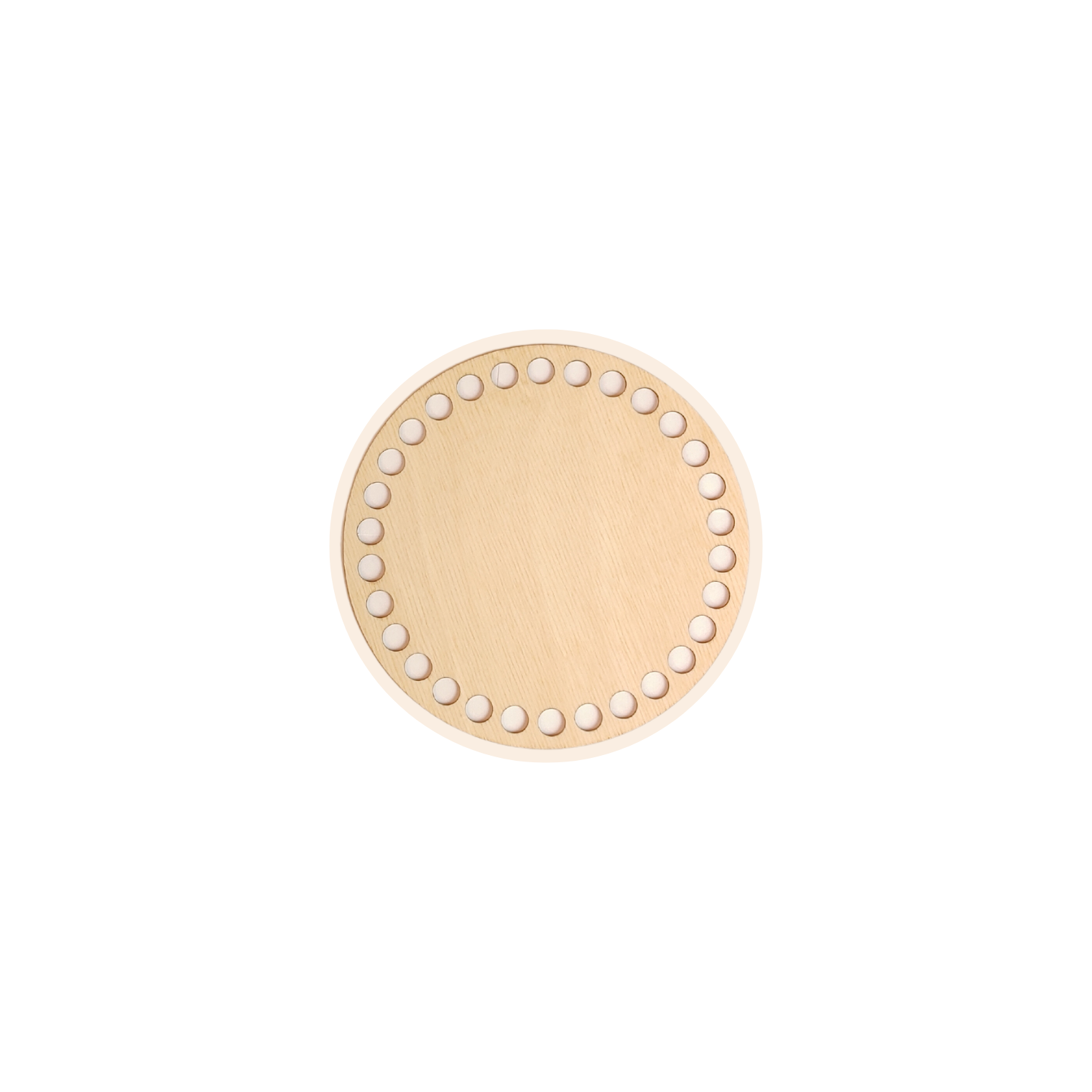 Fondo per cestino all'uncinetto in legno naturale – Rotondo Ø 15 cm per cestini handmade