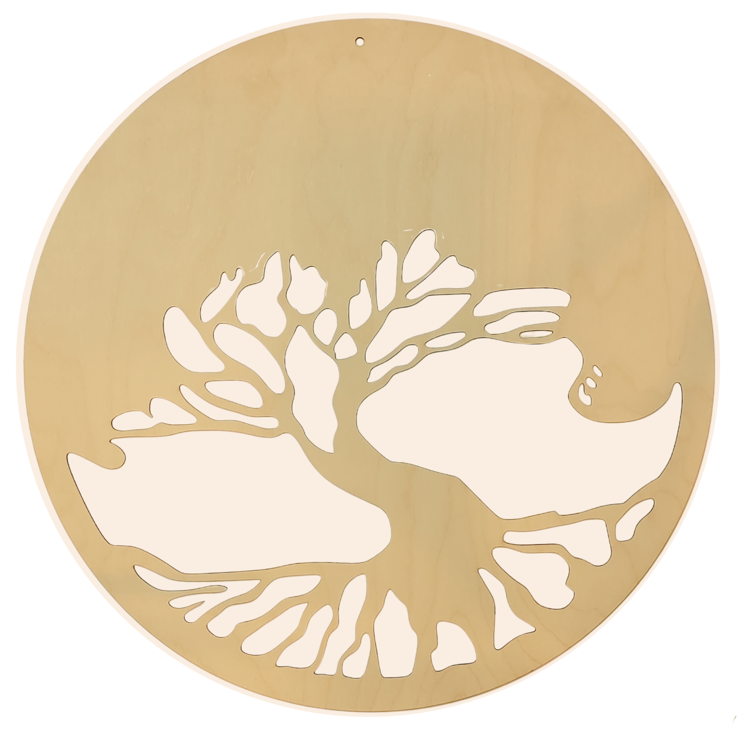 Albero della Vita in legno rotondo Ø 50 cm grande – decorazione da parete in compensato