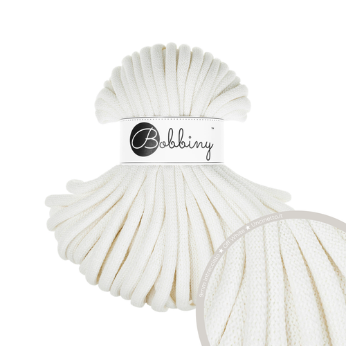30 Metri - Bobbiny Intrecciato 9mm JUMBO - Off White (Bianco Sporco)