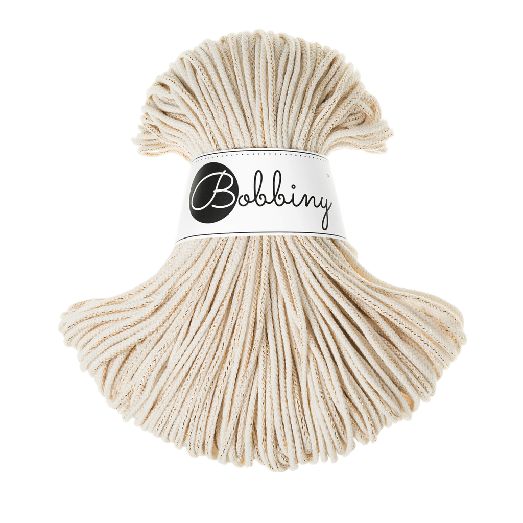 Bobbiny Intrecciato 3mm JUNIOR - Golden Natural (Naturale Dorato)