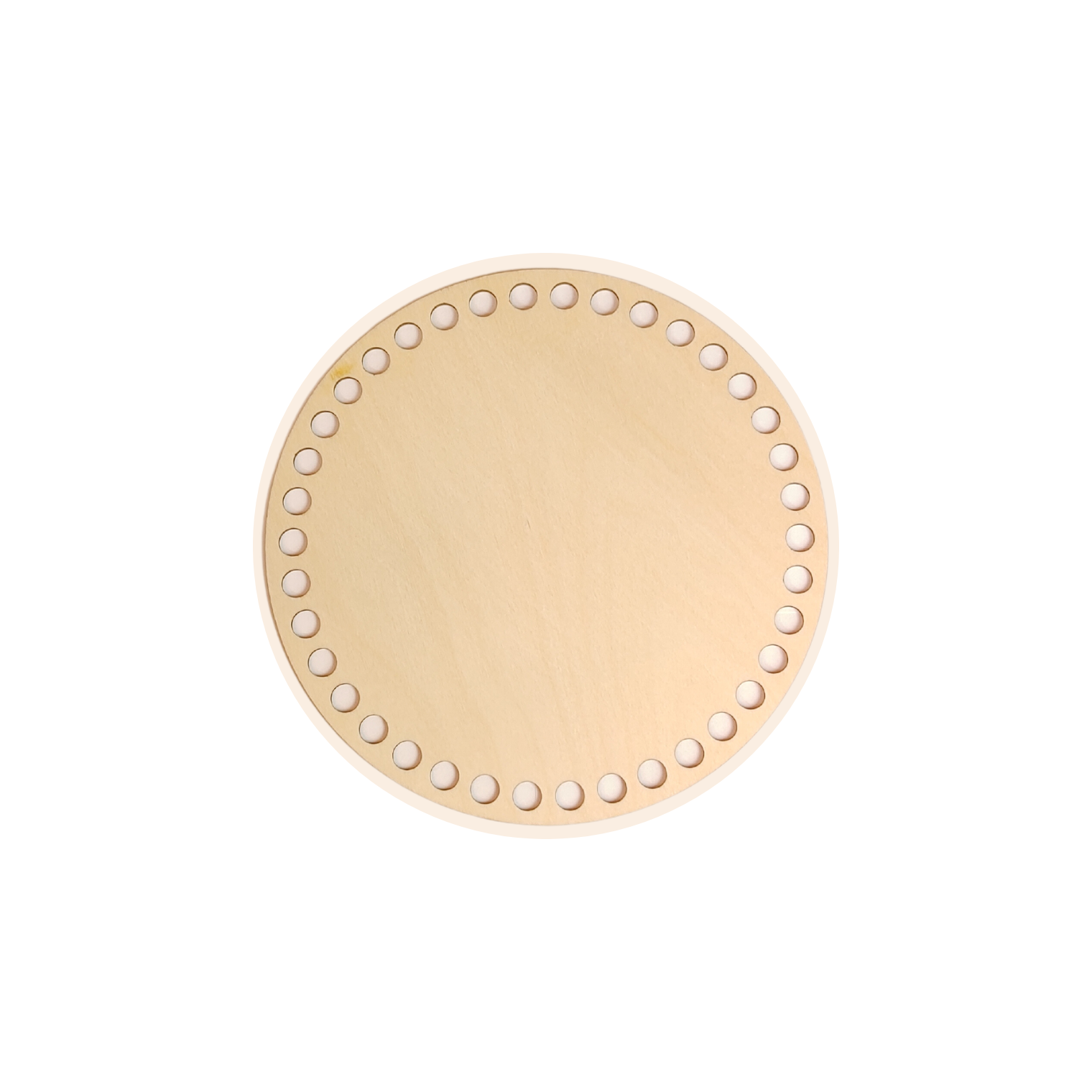 Fondo per cestino all'uncinetto in legno naturale – Rotondo Ø 20 cm per organizer e contenitori