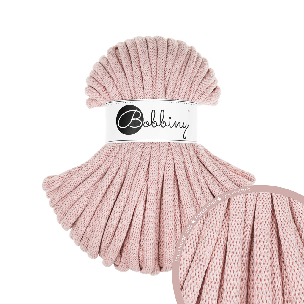 30 Metri - Bobbiny Intrecciato 9mm JUMBO - Pastel Pink (Rosa Pastello)