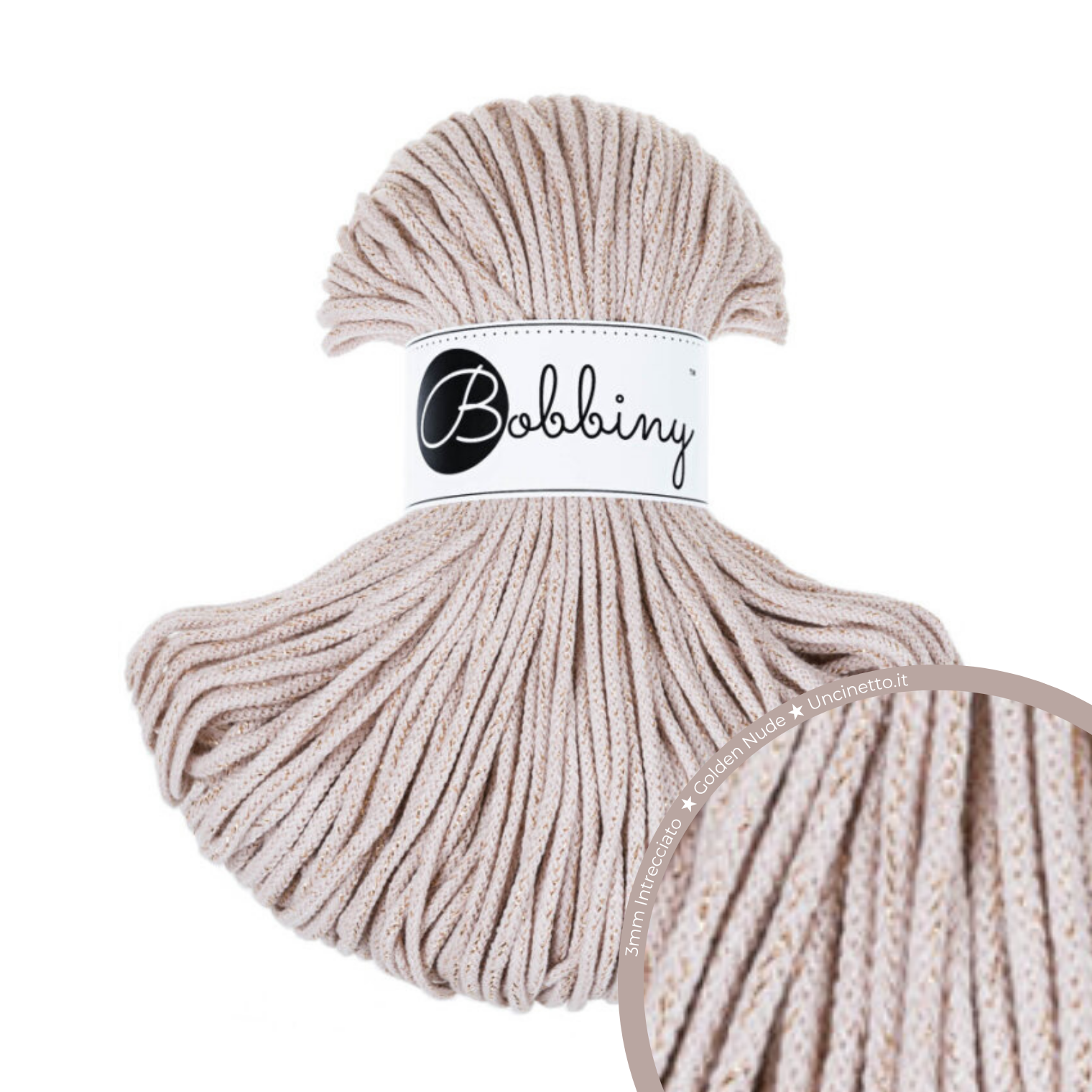 Bobbiny Intrecciato (Braided) 3mm JUNIOR - 100m