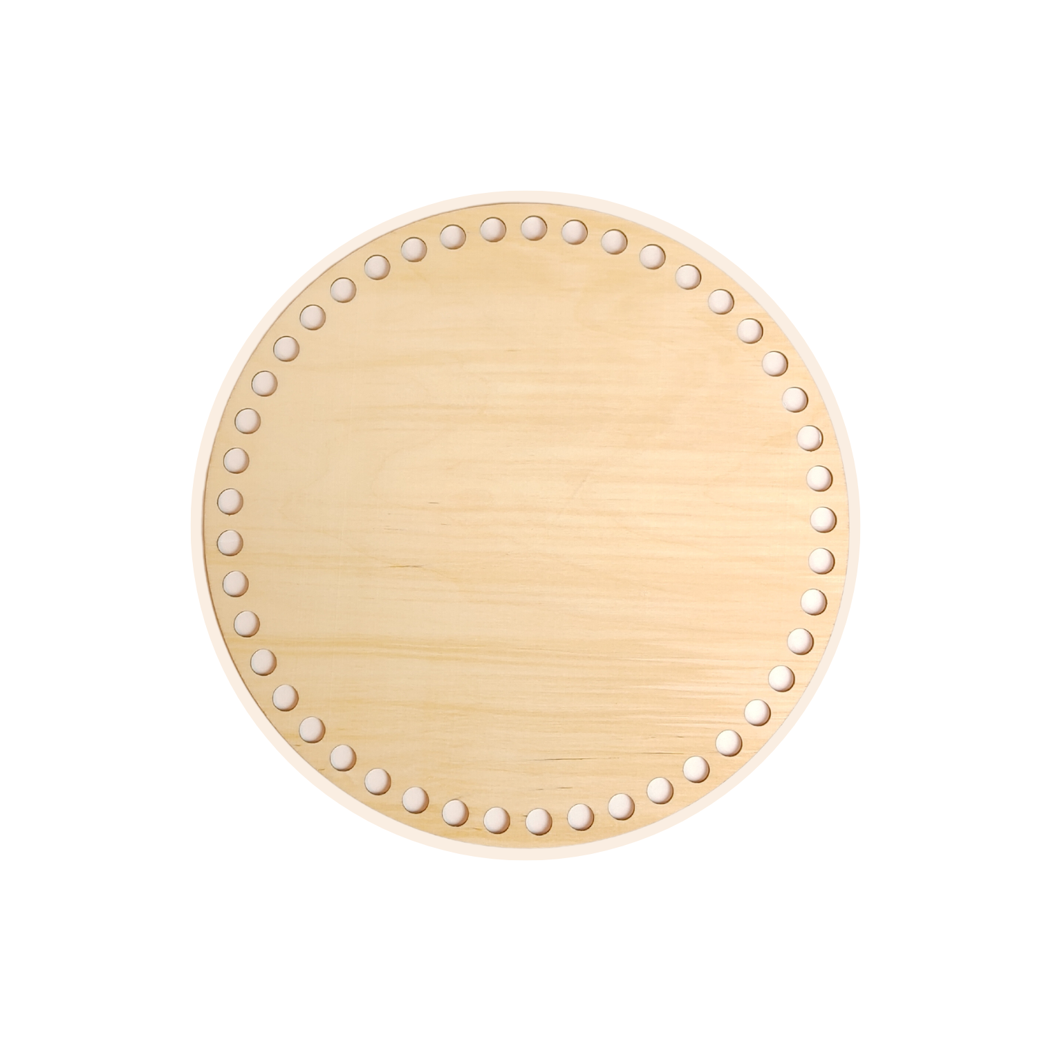 Fondo per cestino all'uncinetto in legno naturale – Rotondo Ø 25 cm per cestini portaoggetti