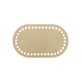 Fondo per cestino all'uncinetto ovale in legno 25x15 cm per organizer e cestini handmade