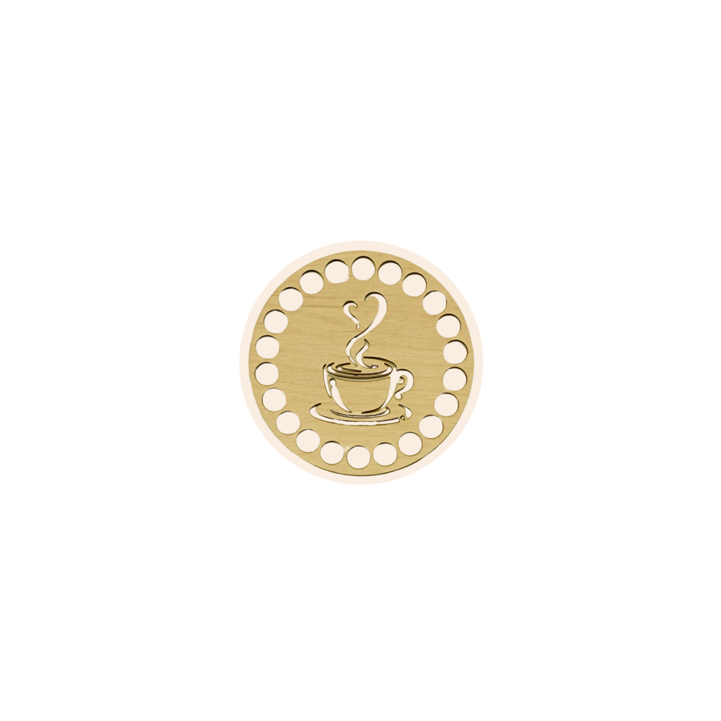 Fondo per cestino all'uncinetto in legno – Caffè Ø 10 cm per mini cestini e decorazioni handmade