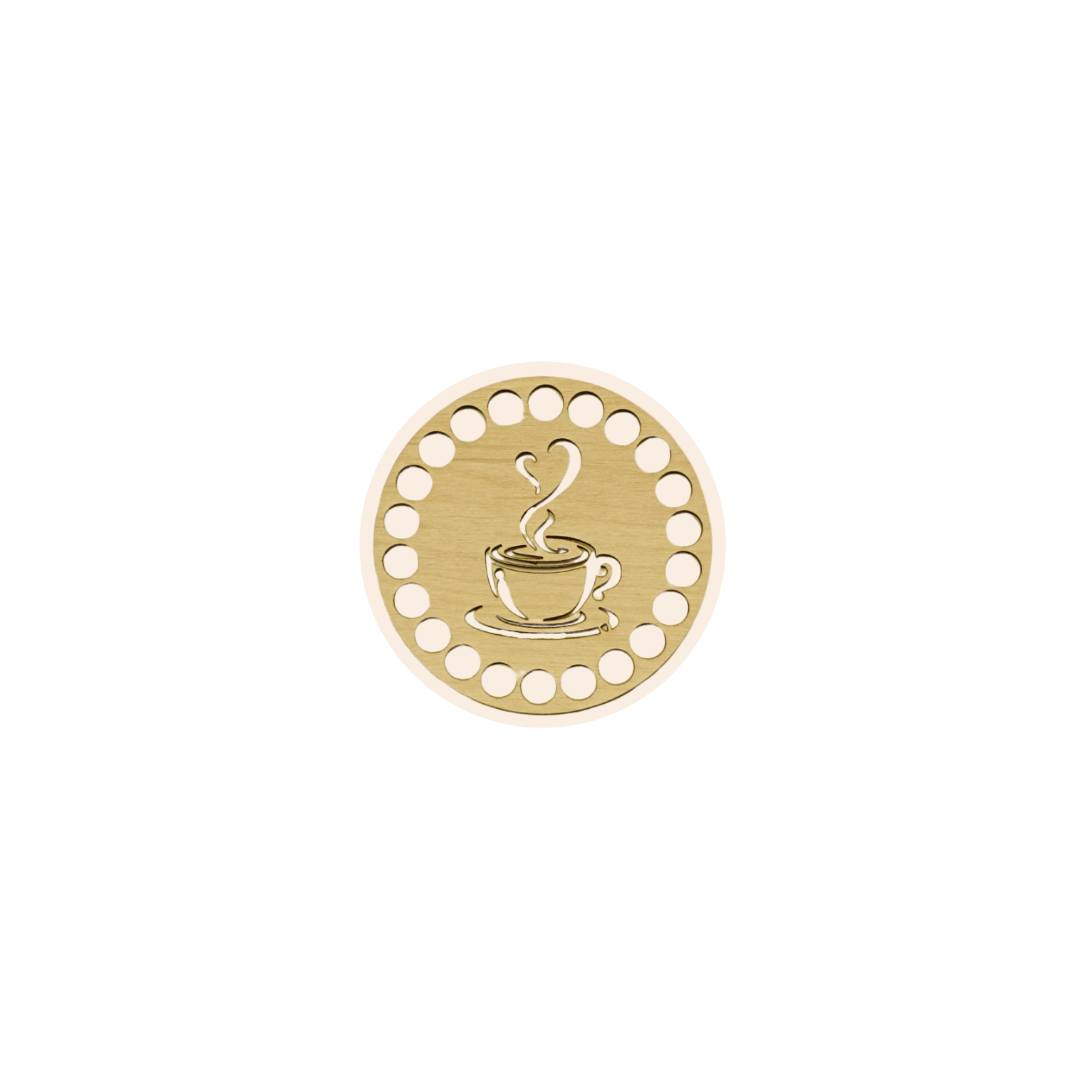 Fondo per cestino all'uncinetto in legno – Caffè Ø 10 cm per mini cestini e decorazioni handmade