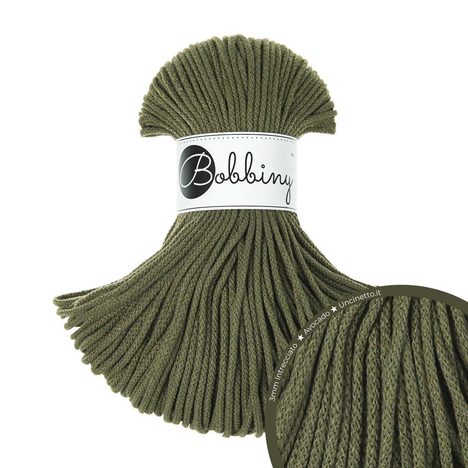 Bobbiny Intrecciato (Braided) 3mm JUNIOR - 100m