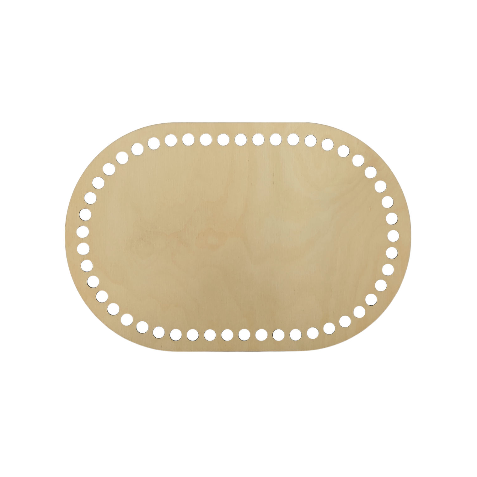 Fondo per cestino all'uncinetto ovale in legno 30x20 cm per grandi cestini handmade