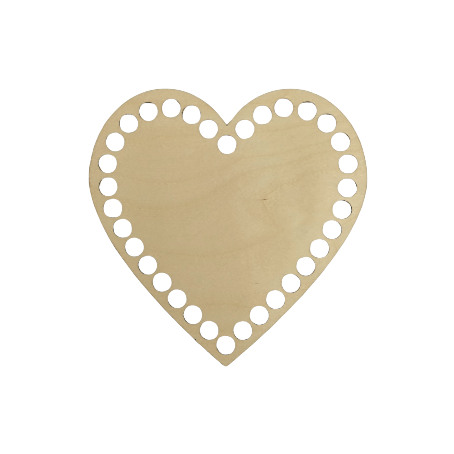 Fondo per cestino all'uncinetto in legno – Cuore Ø 15 cm per cestini e regali handmade