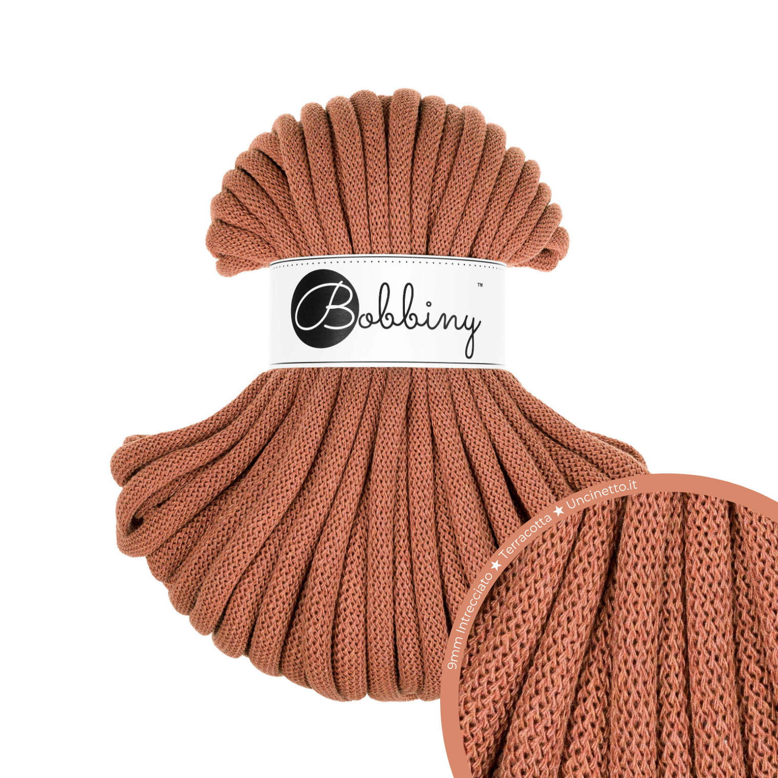 30 Metri - Bobbiny Intrecciato 9mm JUMBO - Terracotta (Terracotta)