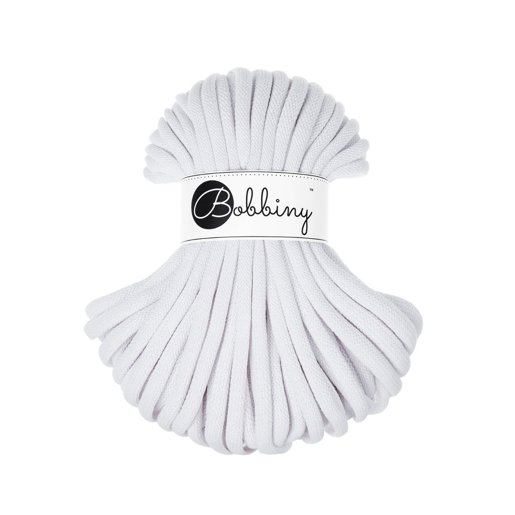 30 Metri - Bobbiny Intrecciato 9mm JUMBO - White (Bianco)