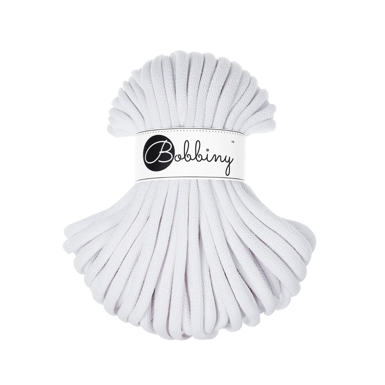 30 Metri - Bobbiny Intrecciato 9mm JUMBO - White (Bianco)