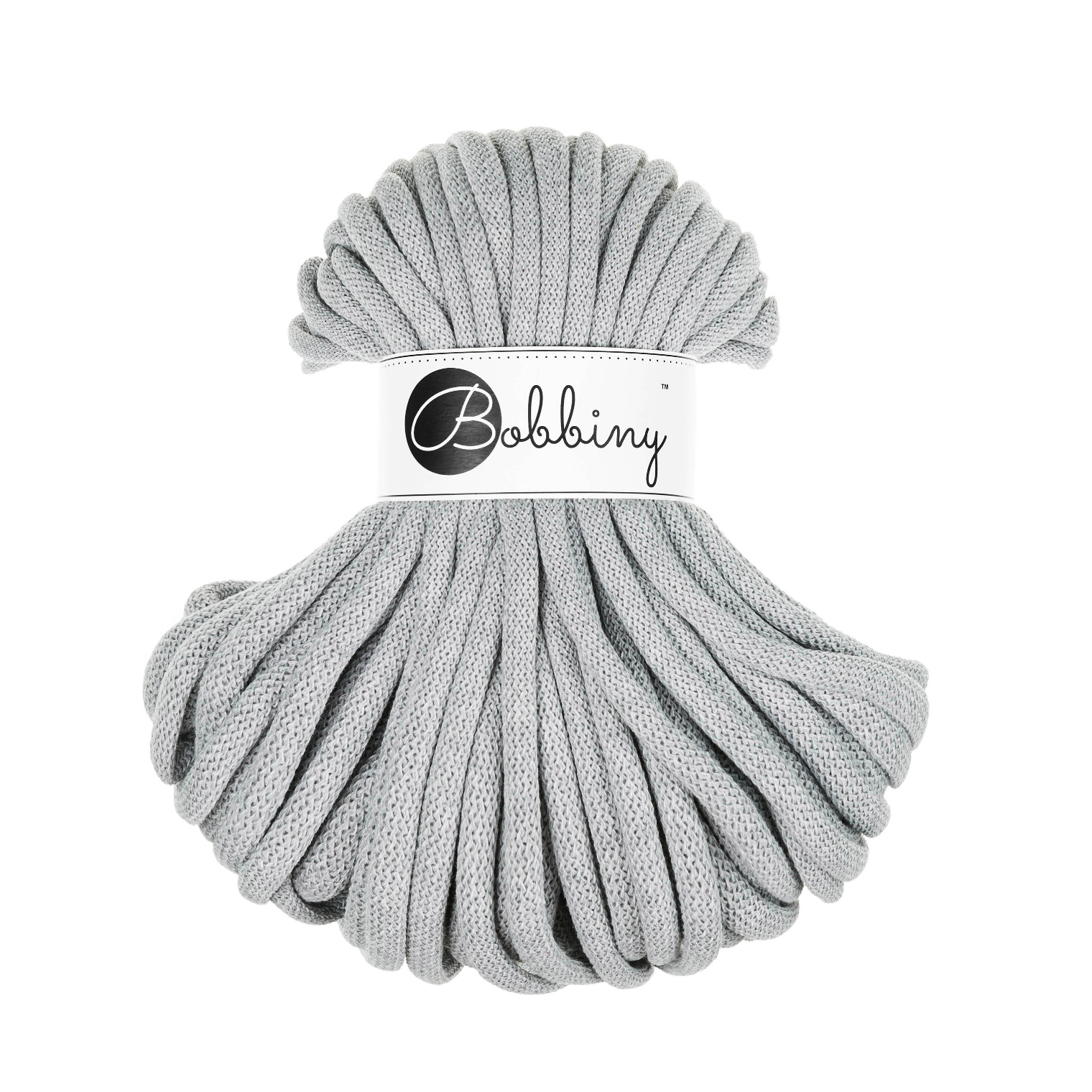 30 Metri - Bobbiny Intrecciato 9mm JUMBO - Light Grey (Grigio Chiaro)