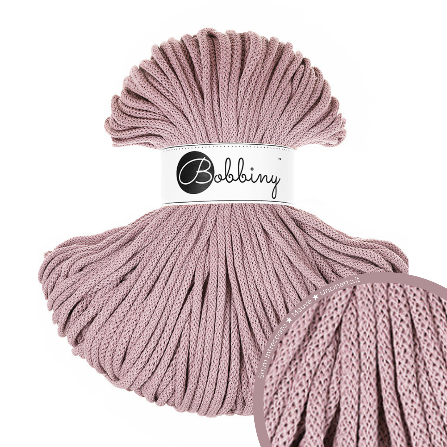 Bobbiny Intrecciato (Braided) 5mm PREMIUM - 100m