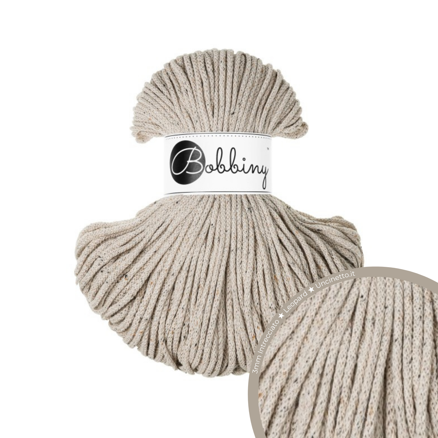 Bobbiny Intrecciato (Braided) 3mm JUNIOR - 100m