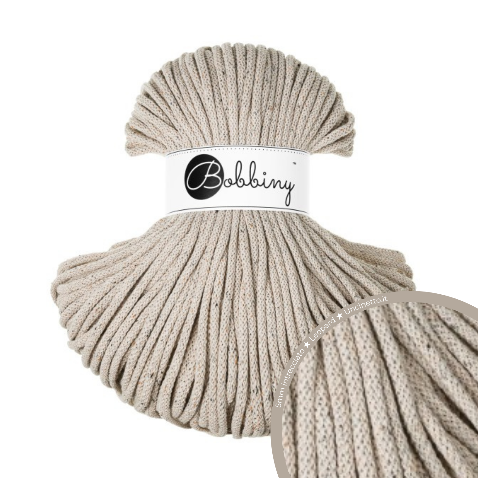 Bobbiny Intrecciato 5mm PREMIUM - Leopard (Leopardo)