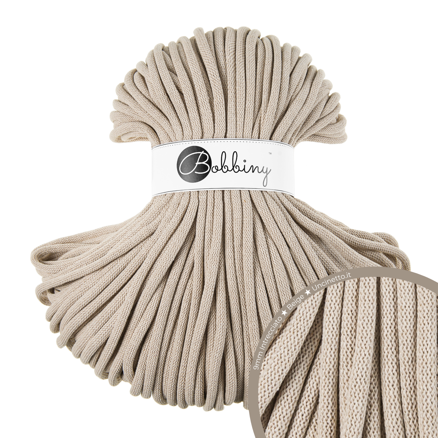 Bobbiny Intrecciato (Braided) 9mm JUMBO - 100m