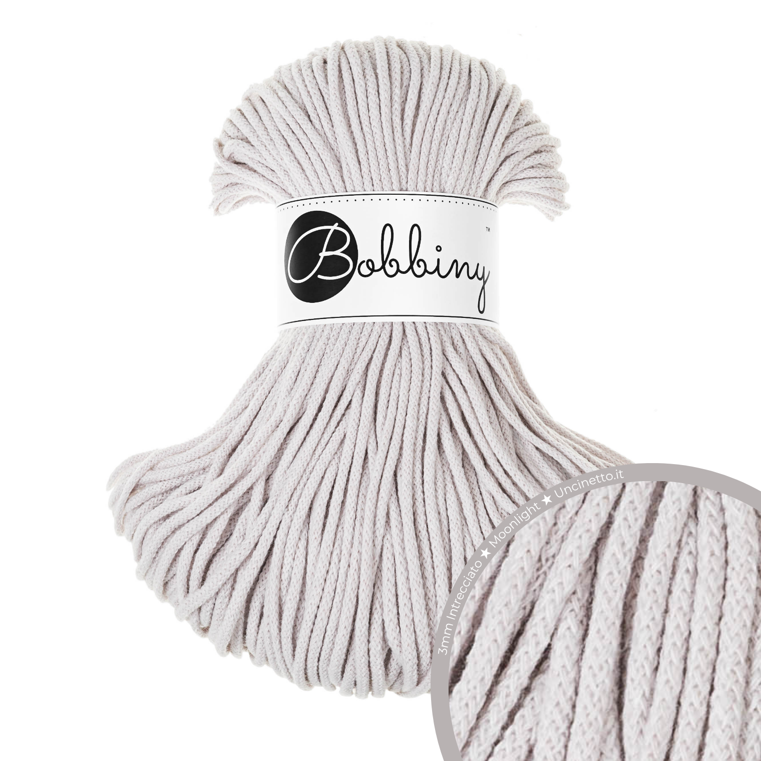 Bobbiny Intrecciato (Braided) 3mm JUNIOR - 100m