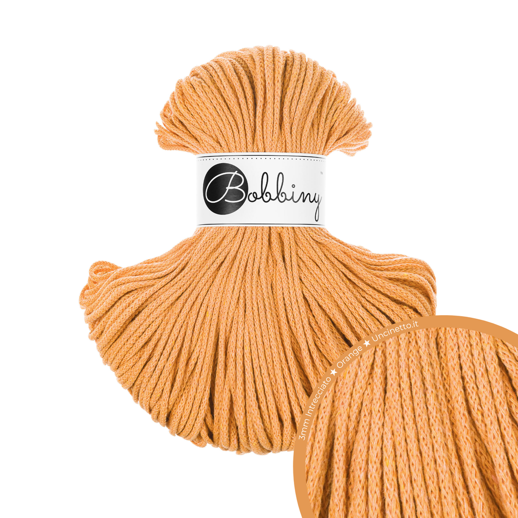 Bobbiny Intrecciato 3mm JUNIOR - Orange (Arancione)
