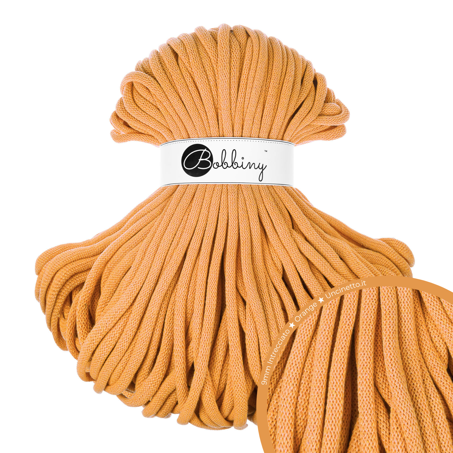 Bobbiny Intrecciato 9mm JUMBO - Orange (Arancione)