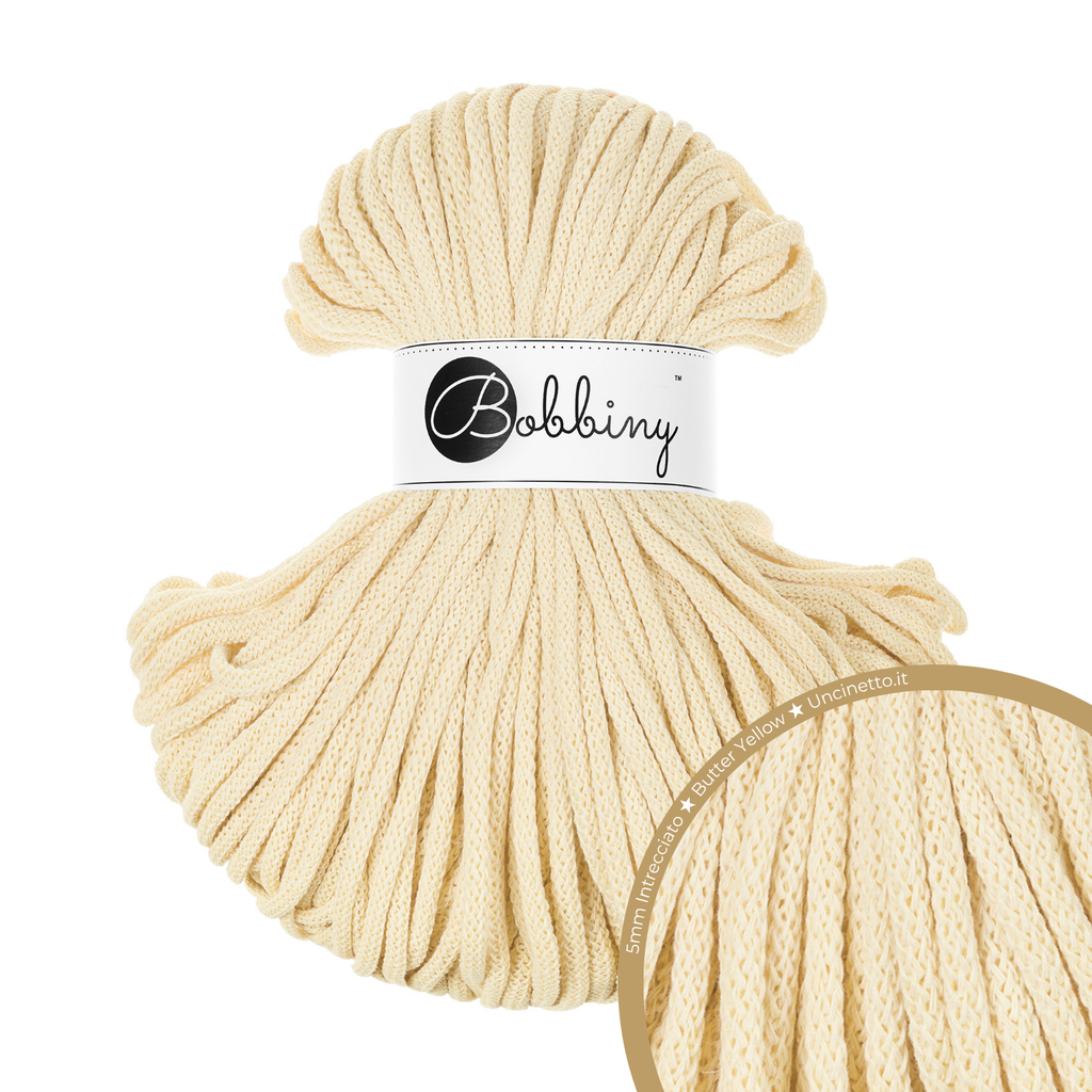 Bobbiny Intrecciato 5mm PREMIUM - Butter Yellow (Giallo Burro)
