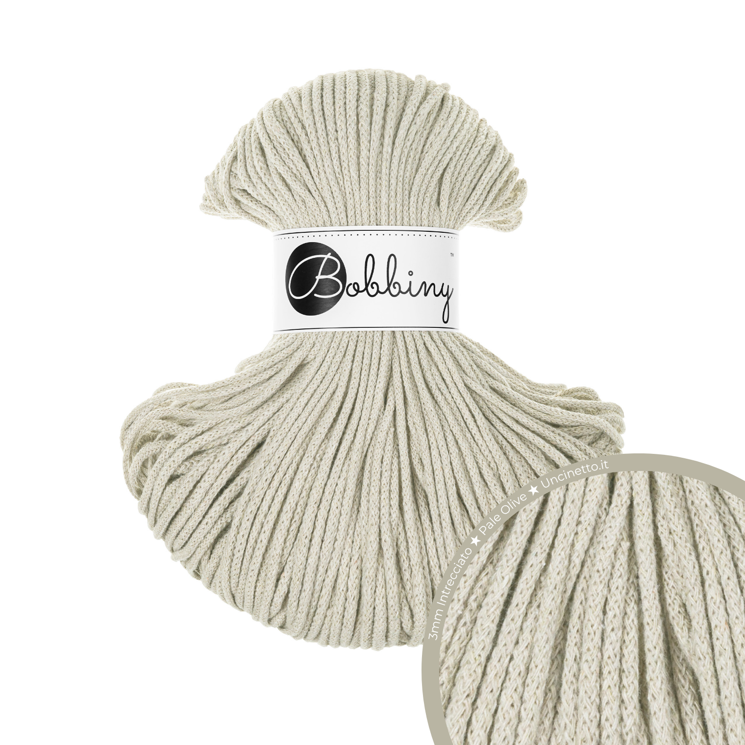Bobbiny Intrecciato (Braided) 3mm JUNIOR - 100m
