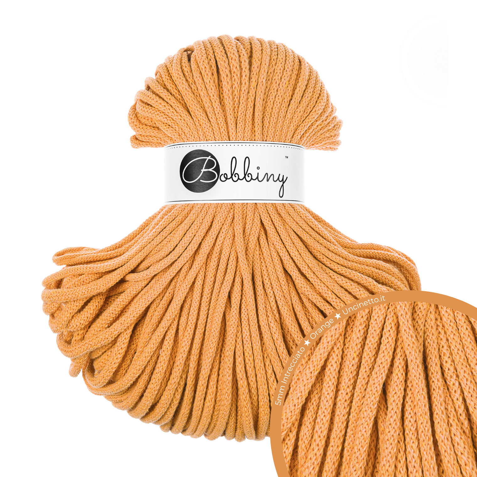 Bobbiny Intrecciato 5mm PREMIUM - Orange (Arancione)