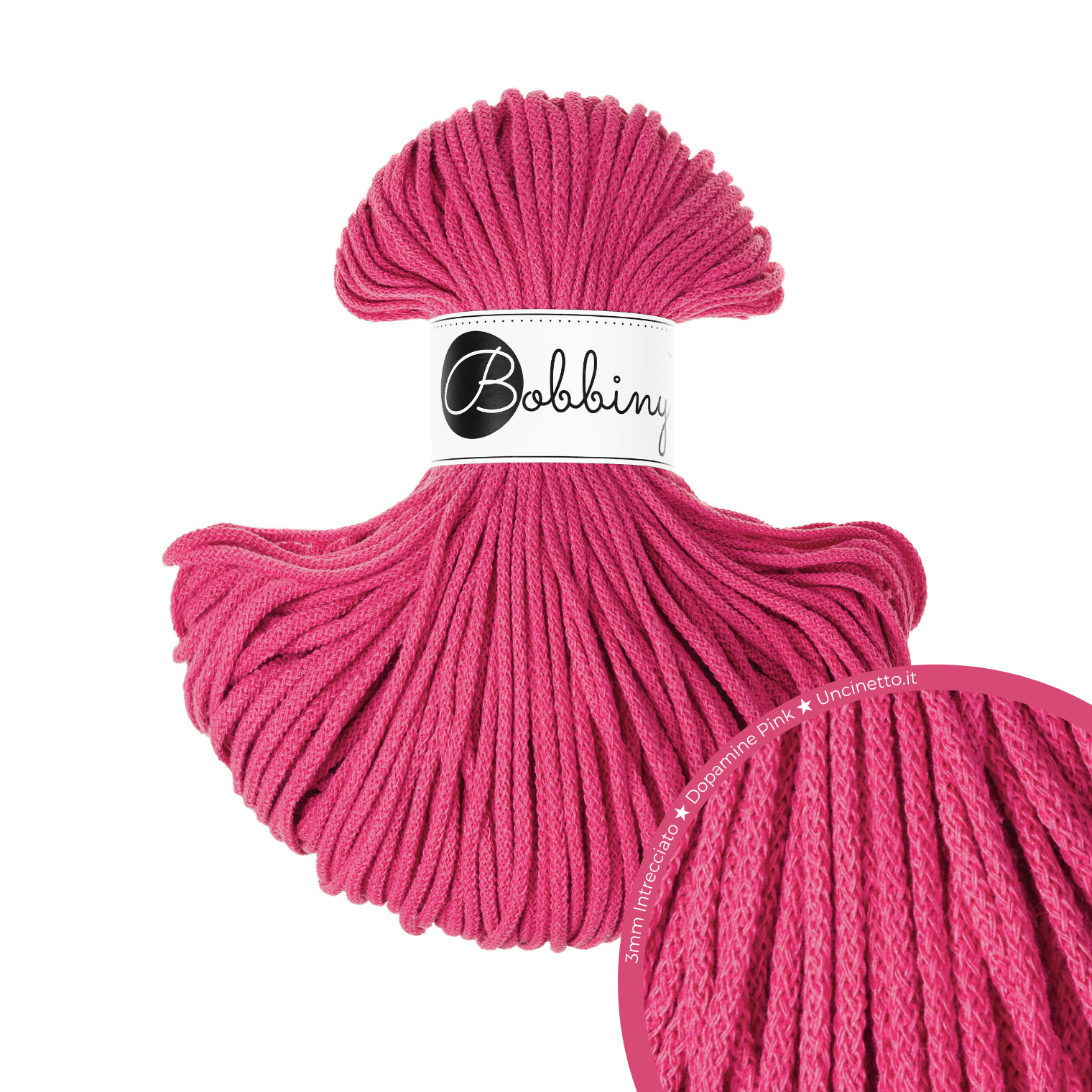Bobbiny Intrecciato (Braided) 3mm JUNIOR - 100m