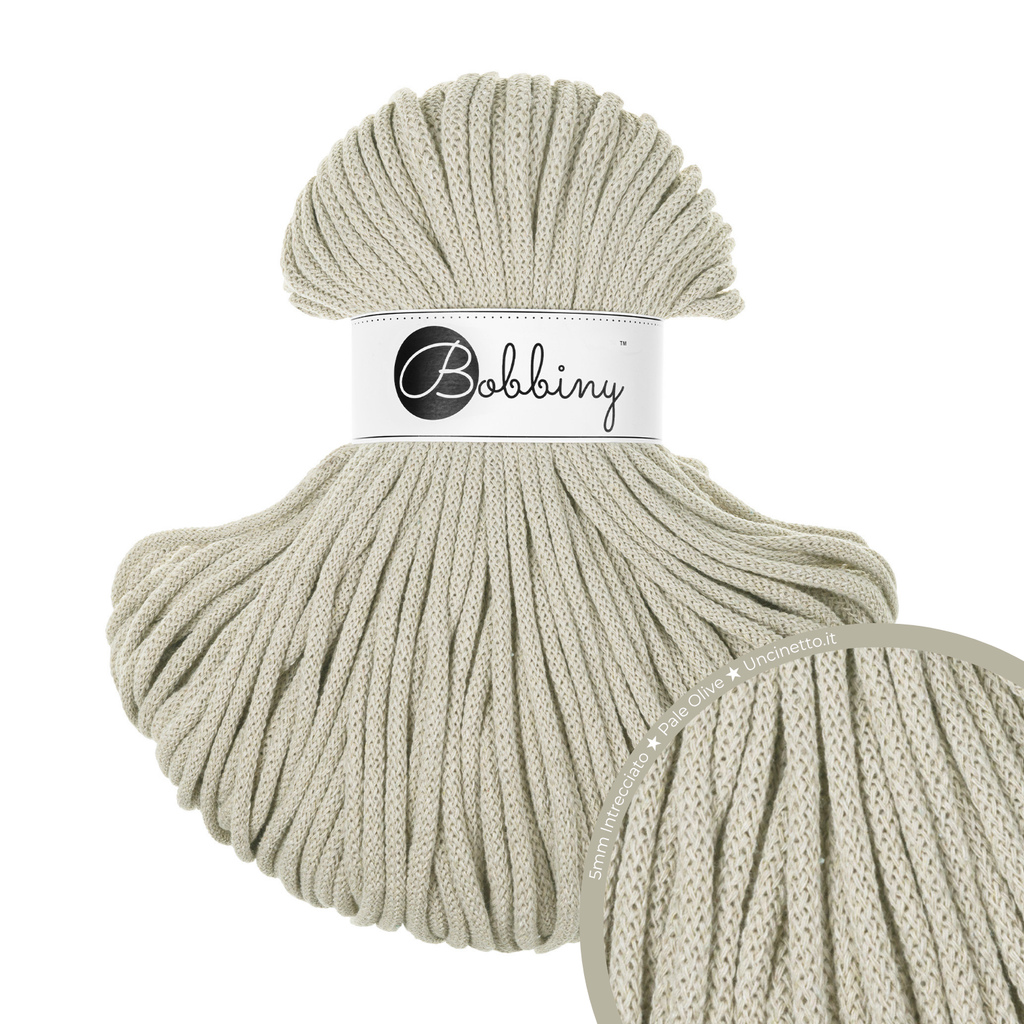Bobbiny Intrecciato 5mm PREMIUM - Pale Olive (Oliva Chiaro)