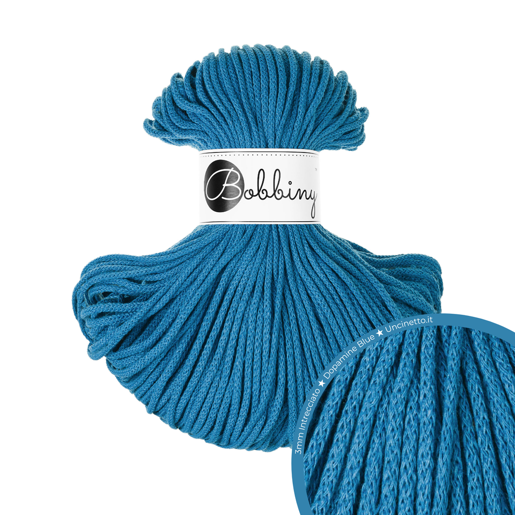 Bobbiny Intrecciato 3mm JUNIOR - Dopamine Blue (Blu Dopamina)