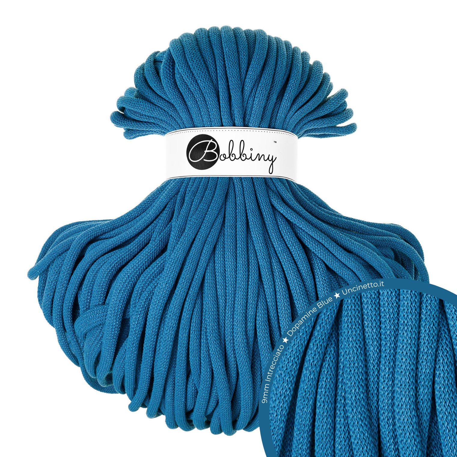 Bobbiny Intrecciato 9mm JUMBO - Dopamine Blue (Blu Dopamina)