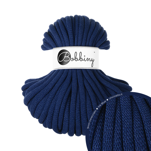 30 Metri - Bobbiny Intrecciato 9mm JUMBO - Ink Blue (Blu Inchiostro)