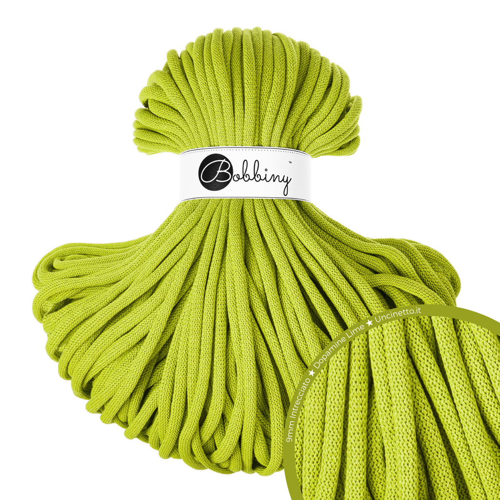 Bobbiny Intrecciato 9mm JUMBO - Dopamine Lime (Lime Dopamina)