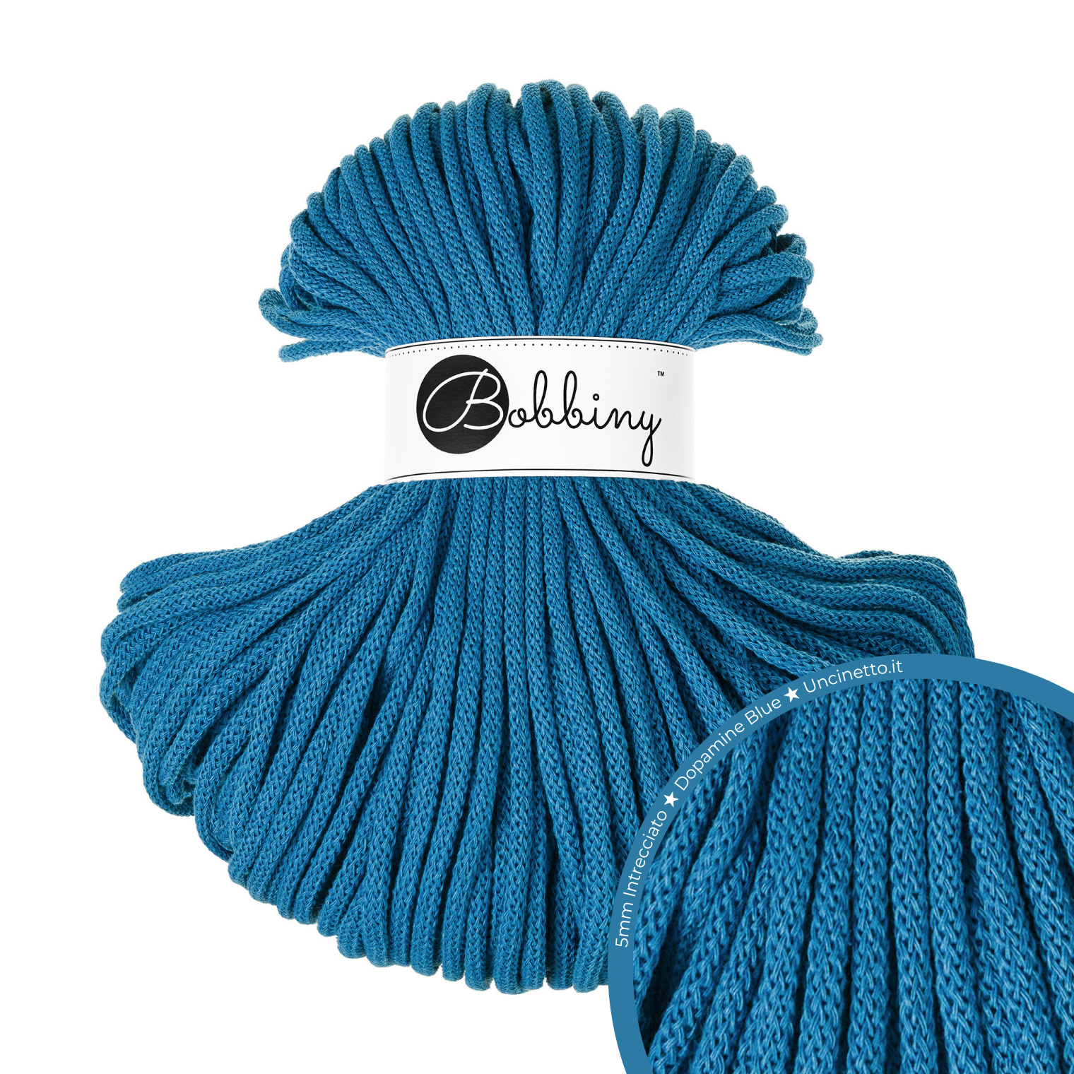 Bobbiny Intrecciato 5mm PREMIUM - Dopamine Blue (Blu Dopamina)