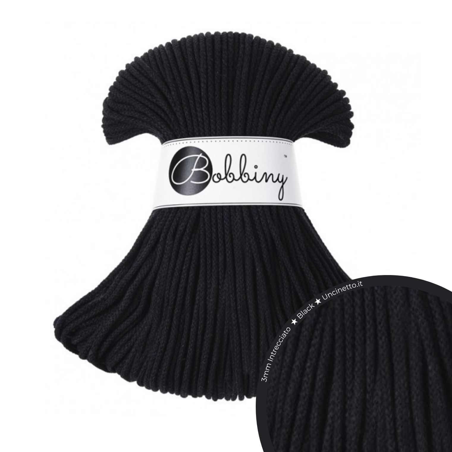 Bobbiny Intrecciato (Braided) 3mm JUNIOR - 100m