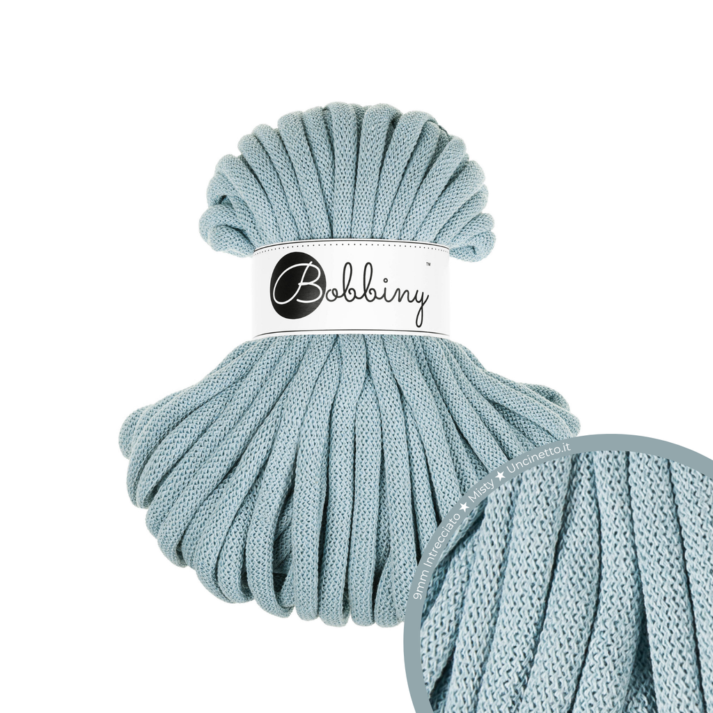 30 Metri - Bobbiny Intrecciato 9mm JUMBO - Misty (Nebbia)