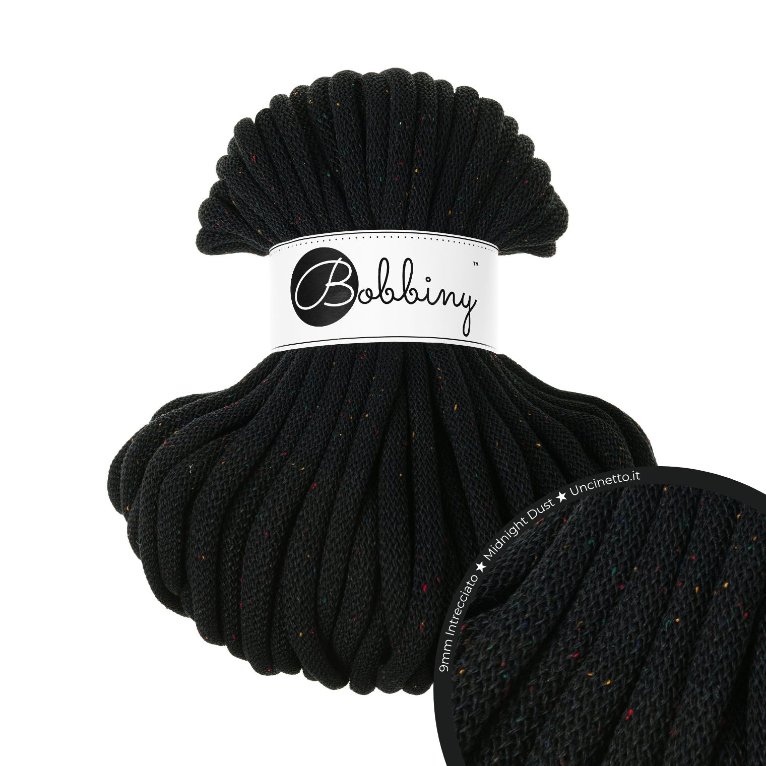 30 Metri - Bobbiny Intrecciato 9mm JUMBO - Midnight Dust (Polvere di Mezzanotte)