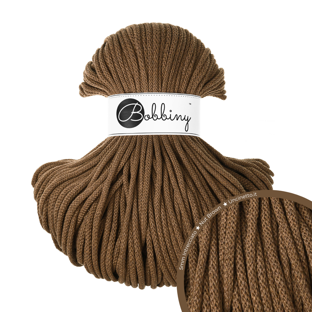 Bobbiny Intrecciato 5mm PREMIUM - Nut Brown (Marrone Nocciola)