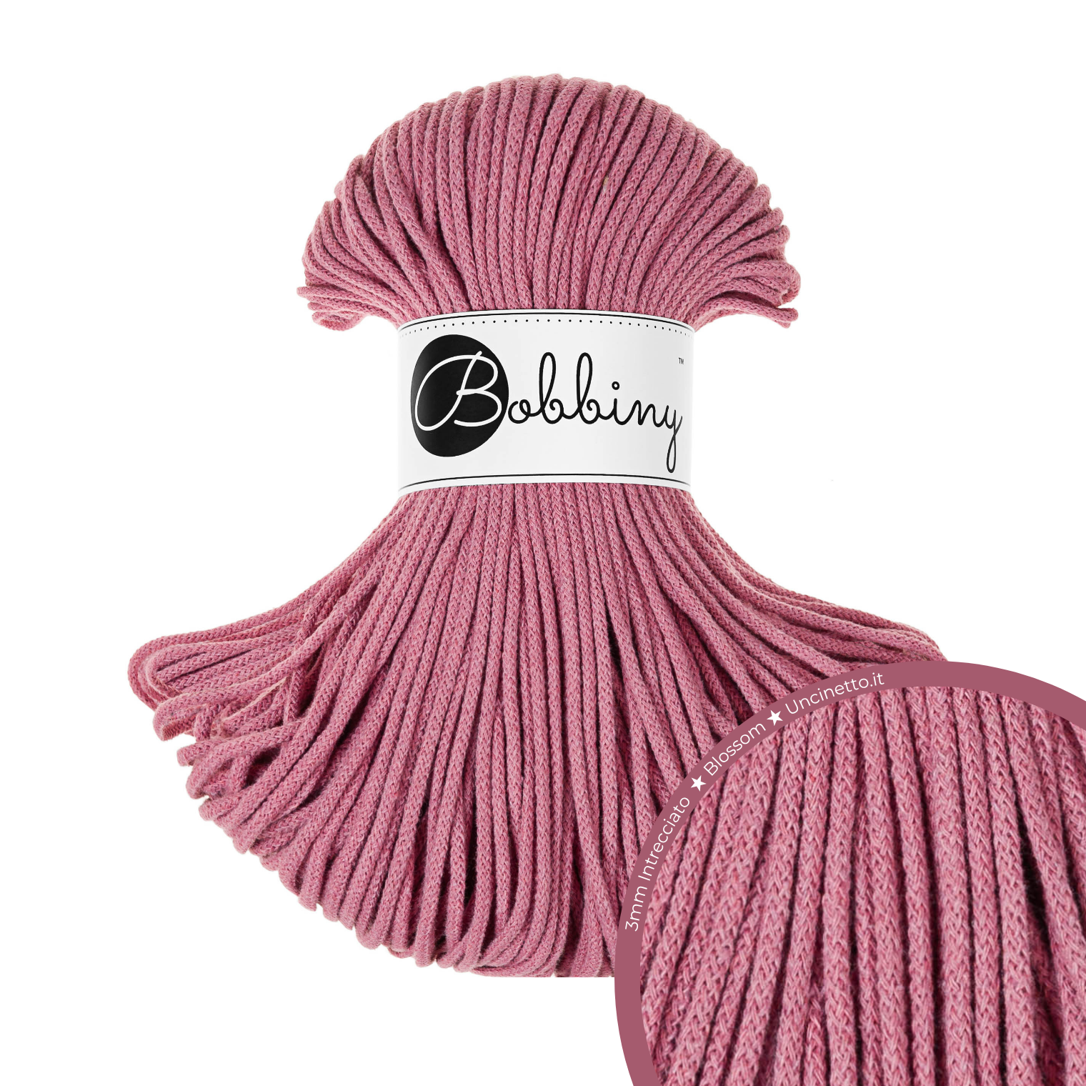 Bobbiny Intrecciato 3mm JUNIOR - Blossom (Fiore di Ciliegio)