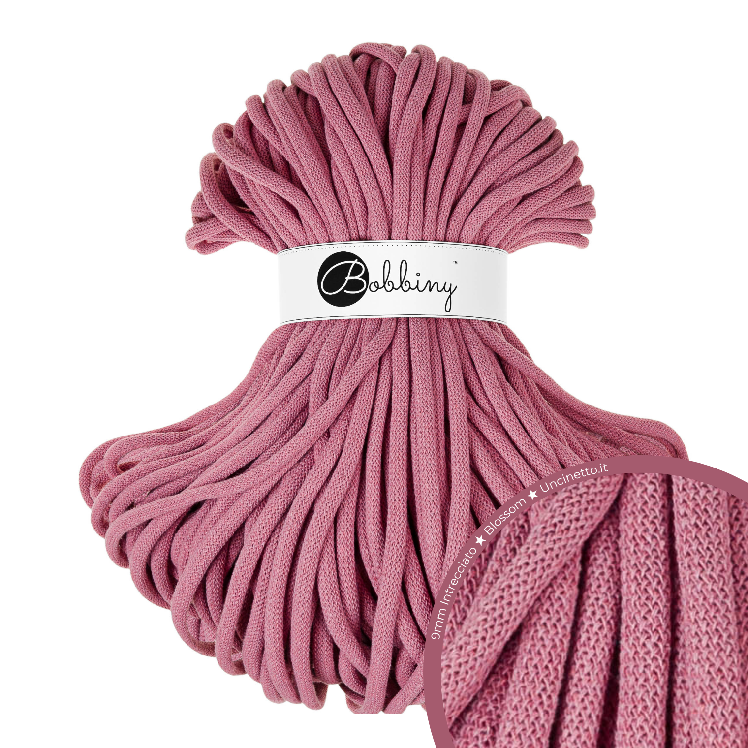 Bobbiny Intrecciato 9mm JUMBO - Blossom (Fiore di Ciliegio)