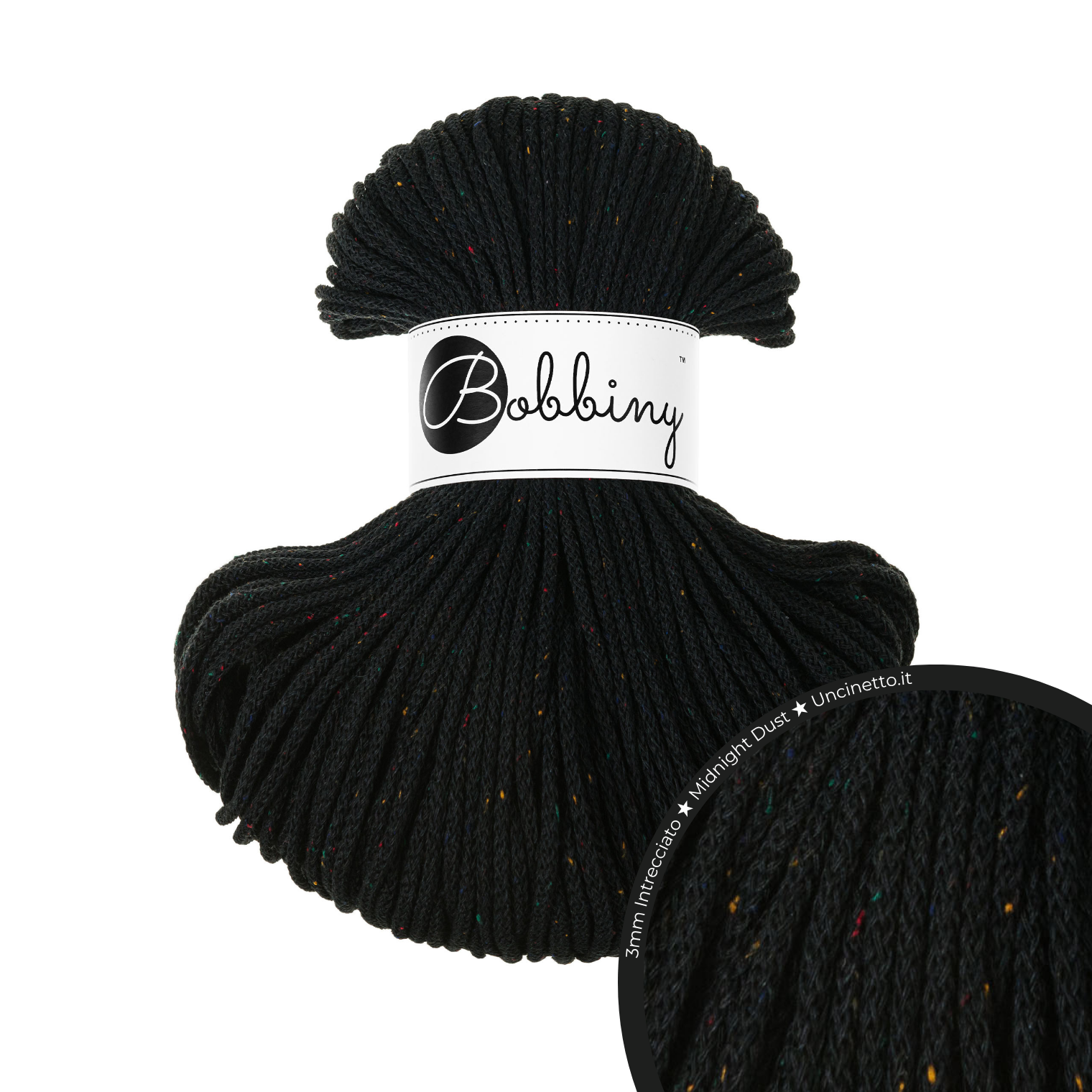 Bobbiny Intrecciato 3mm JUNIOR - Midnight Dust (Polvere di Mezzanotte)
