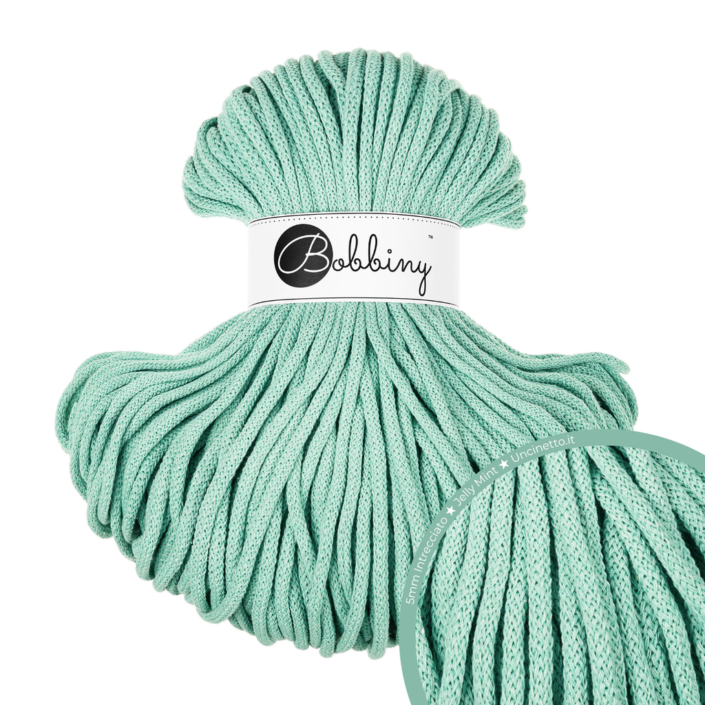 Bobbiny Intrecciato 5mm PREMIUM - Jelly Mint (Menta Delicata)