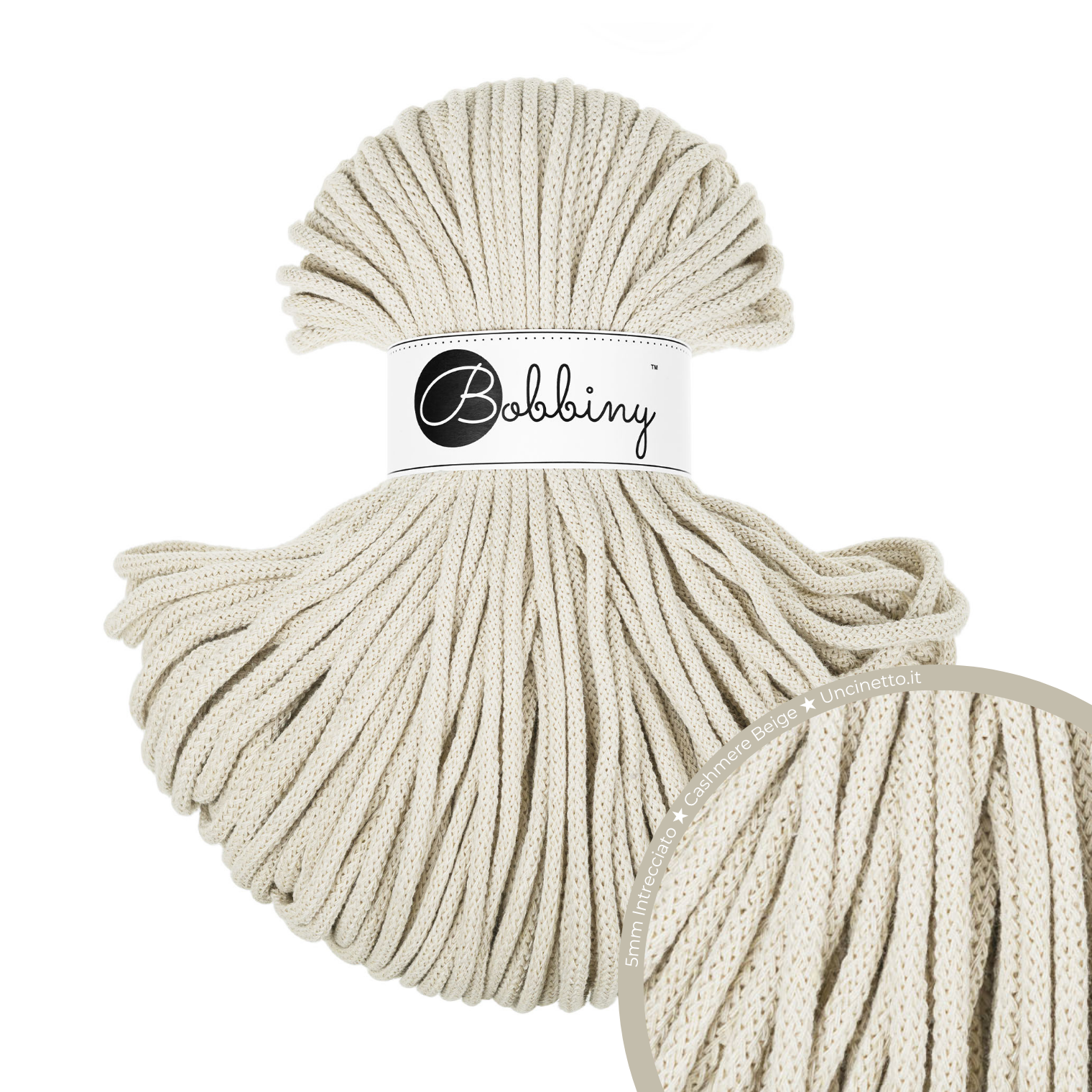 Bobbiny Intrecciato (Braided) 5mm PREMIUM - 100m