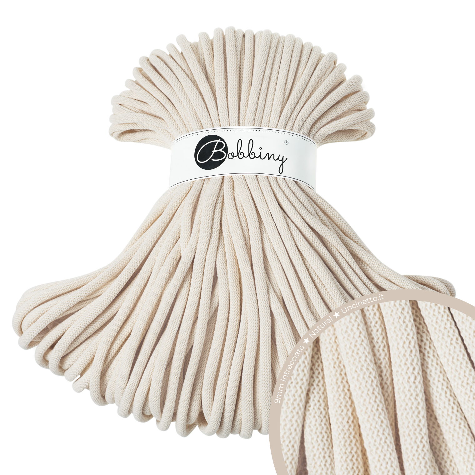 Bobbiny Intrecciato (Braided) 9mm JUMBO - 100m