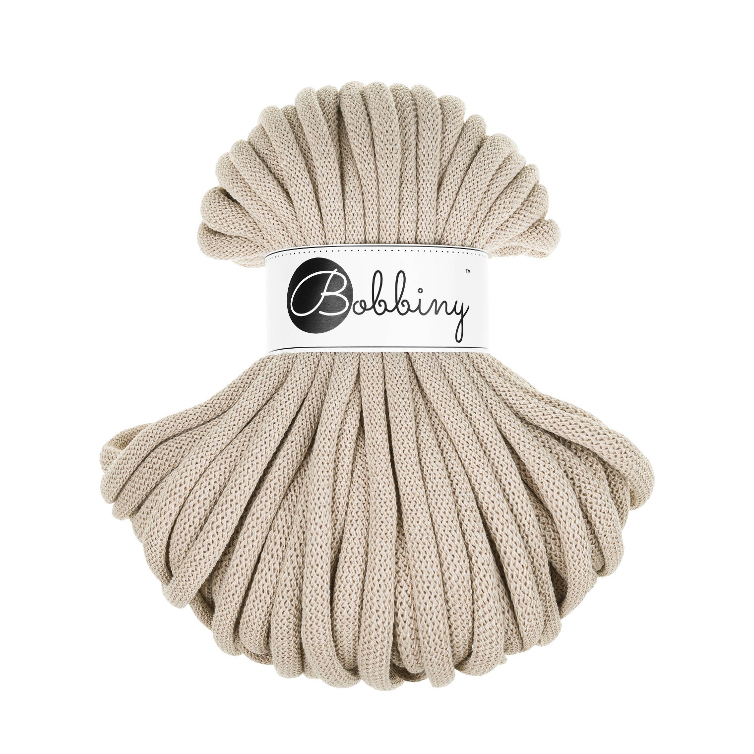 30 Metri - Bobbiny Intrecciato 9mm JUMBO - Beige (Beige)