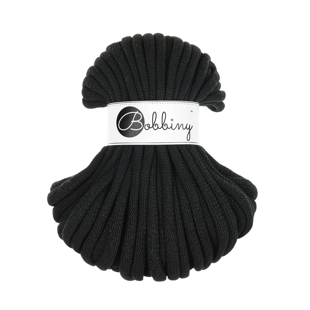 30 Metri - Bobbiny Intrecciato 9mm JUMBO - Black (Nero)