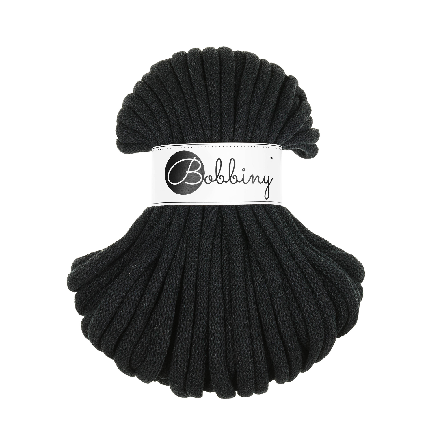 30 Metri - Bobbiny Intrecciato 9mm JUMBO - Black (Nero)