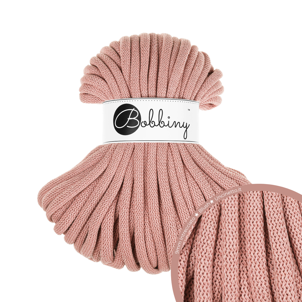 30 Metri - Bobbiny Intrecciato 9mm JUMBO - Blush (Rosa Cipria)